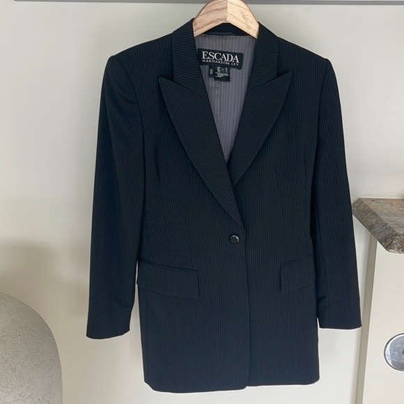 Escada Margaretha Ley 🎈SALE🎈black with lighter stripes blazer - Picture 1 of 7